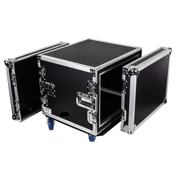 8U Shock Mount Rack Flight Case with Caster Wheels Road Case for Amp Rack Special Purpose Bags & Cases