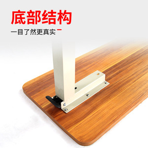 Nursing Bed Dining <b>Table</b> Wooden <b>Adjustable</b> Height Hospital <b>Table</b> With Wheels Rectangle Base Type RJ-T6810 - Product Image 1