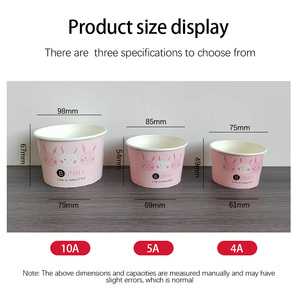 Tazas de helado Kraft redondas de pared simple, cuenco de papel biodegradable de 3oz con capa de pintura PE, logotipo personalizado para manualidades de fideos de yogur - Product Image 2