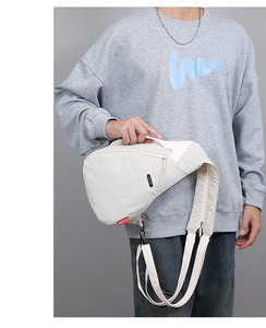 New Korean Nylon Waterproof Large Capacity Anti-theft Double <strong>Side</strong> Adjustable Sling <strong>Bag</strong> <strong>White</strong> Women <strong>Bag</strong> - Product Image 6