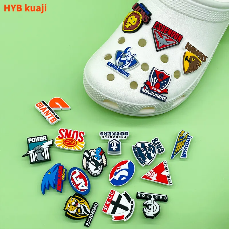 HYB kuaji 팝 다채로운 디자이너 클래식 여러 테마 PVC 사용자 정의 도매 신발 매력