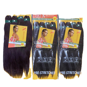 4x trecce a scatola Pre-allungate da 38 ''45g/fasci in fibra sintetica raccolta africana intrecciatura <span class=keywords><strong>Extension</strong></span> per capelli singola trama all'ingrosso - Product Image 1