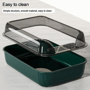 Caja de arena abierta para gatos a buen precio, <span class=keywords><strong>bandeja</strong></span> de arena de plástico para gatitos con rejilla - Product Image 4