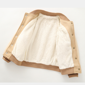 Veste d'hiver chaude et épaisse en polaire pour enfants, adorable broderie d'ours, fermeture à boutons, <span class=keywords><strong>manteau</strong></span> d'extérieur confortable - Product Image 6