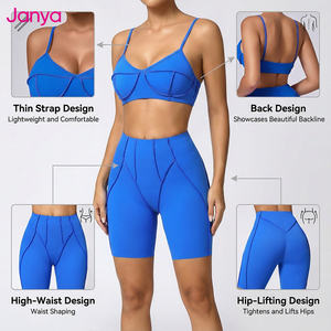 Janya Ropa Deportiva en Oferta, Conjunto de Ropa Deportiva Transpirable, Conjuntos de Ropa de Gimnasio y Yoga, Conjunto de <span class=keywords><strong>2</strong></span> Piezas con Textura Cepillada para Mujer - Product Image 3