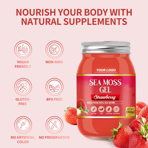Gel de Mousse de Mer Superalimentaire en Gros OEM, Supplément Aromatisé aux Fruits, Gels de Fraise Séchée, Marque Privée, Véritable Gel de Mousse de Mer - Product Image 3