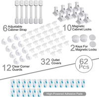 47 PCS Kit de sécurité pour bébé avec couvercle de prise en plastique ABS et clé Divers produits de sécurité pour bébé