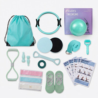 Ensemble d'anneaux de Pilates pour femmes, équipement d'entraînement à domicile avec bandes de résistance, cercle magique, mini ballon, kit de démarrage Pilates