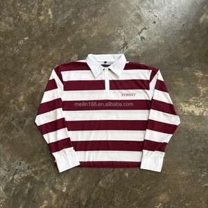 Chemise à manches longues personnalisée, t-shirt décontracté surdimensionné à manches longues, chemise de rugby rayée, chemise polo, chemises de créateur pour hommes, vente en gros - Product Image 5