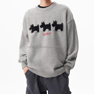 Suéter Jacquard con Diseño de Perro, para Hombre y Mujer, Estilo Universitario, Holgado, Cálido, de Moda Invernal, para Parejas - Product Image 6