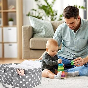 Solid Logo Pattern Diaper Caddy Storage Basket Portable Water-Resistant <b>Baby</b> Organizer for Clothing Bathroom Use-for Living Room - Product Image 5