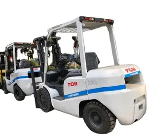 low price 3ton tcm forklifts used original TCM triple mast diesel forklift truck with high quality in Japan