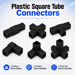 Conector Interno de Tubo Plástico de Ângulo Reto com Saída Direta em Ambas as Extremidades para Tubulação Quadrada e Estruturas Hidráulicas Quadradas - Product Image 1
