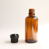 Bouteille en verre ambré pour huile essentielle de 15 ml, 20 ml, 30 ml, 50 ml, 100 ml avec bouchon en plastique anti-effraction