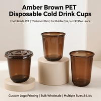 Gobelets jetables compostables personnalisés avec logo, en plastique PET transparent pour boissons chaudes/froides, pour vente en gros, marque LESI, sérigraphiés
