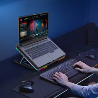 Meilleures ventes d'Amazon, refroidisseur d'ordinateur portable de jeu personnalisé avec logo, 6 ventilateurs, 15,6 pouces, éclairage RVB complet, refroidisseur d'ordinateur portable portable