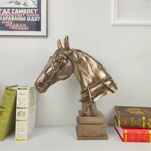 Patung Dekorasi Seni Rumah Retro Modern Hadiah Kerajinan Logam Patung Kuda Perunggu