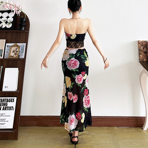 Vêtements pour femmes printemps, couleur unie, débardeur enveloppant la poitrine, jupe moulante taille basse tendance - Product Image 4