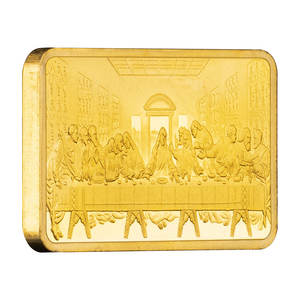 Altın Bar İsa hıristiyan istasyonları çapraz tahsil hediye hatıra parası emir altın kaplama hatıra sikke - Product Image 6