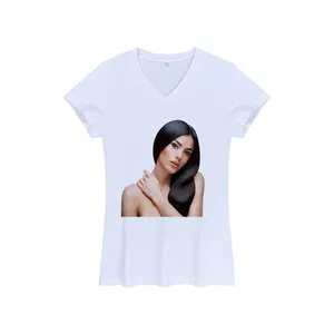 Bán Buôn V-cổ Của Phụ Nữ Trắng T-shirt Thăng Hoa Trống T-shirt