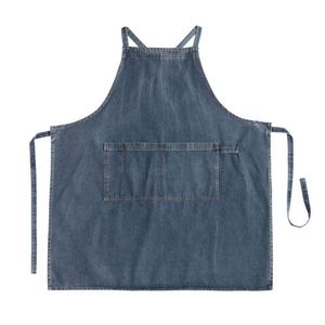 Delantal de peto de mezclilla de algodón coreano, antimanchas, sanitario, sin mangas, duradero, moderno, para cocina, ropa de trabajo, peluquería - Product Image 3
