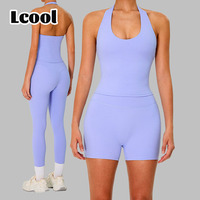 Lcool femmes léger respirant Gym Fitness tenues athlétiques licou Sport soutien-gorge Shorts de course 2 pièces Yoga porter ensembles
