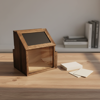 Boîte de vote de suggestion de verrouillage en bois massif avec tableau noir et serrure