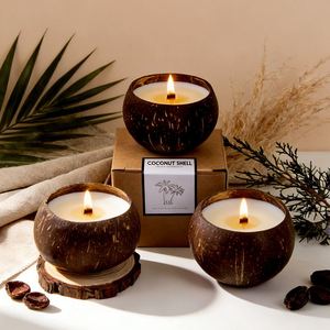 Bougie parfumée en coquille de noix de coco, cire de soja naturelle, huile essentielle infusée, mèche en bois, écologique, aromathérapie pour la maison, Saint-Valentin, bars - Product Image 5