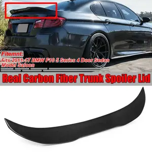 New PSM Style Real Carbon Fiber F10 Car Rear Trunk Boot Lip Spoiler Wing Lid For BMW F10 5 Series 4 Dr Sedan 2011-2017