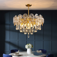 Plafonnier suspendu en cristal plaqué or, design créatif moderne, produit de luxe, style rétro, idéal pour une villa, un palais français