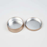 Boîte à baume à lèvres en aluminium argenté ronde de 46 x 20 mm avec bouchon à vis, contenant cosmétique, estampé à chaud, étui à rouge à lèvres pour l'application de rouge à lèvres