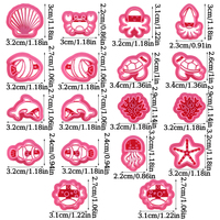 Emporte-pièces en pâte polymère Thème Vie marine, Créatures marines estivales, pour mini-boucles d'oreilles en résine, artisanat et outils de pâtisserie