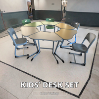 Meubles en métal modernes pour les salles de classe des écoles, ensemble de tables et de chaises combinées