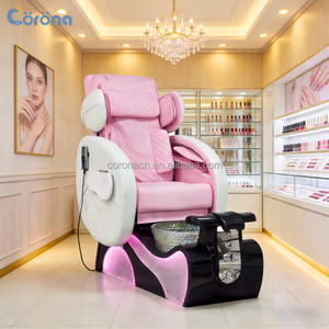 Muebles de Spa para Uñas Modernos y Profesionales de Lujo, Silla de Pedicura con Masaje para Pies en Color Rosa - Product Image 5