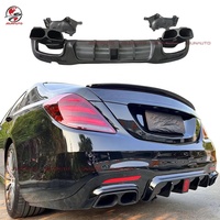 Kit de carrosserie style S Class B700 en plastique pour Mercedes S63 S65 18-20y : Lame de pare-chocs avant, diffuseur arrière et aileron de coffre, avec ajustement parfait