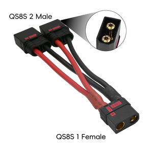 안티 스파크 QS8-S Y 전자식 주석 도금 구리 1미터 고전류 배선 하네스 (농업용 드론 RC UAV 리튬 배터리용) - Product Image 2