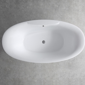 Bañera acrílica ovalada independiente de alta resistencia, antiamarilleo, sin masaje, todo en uno, para spa y relajación, con desbordamiento. - Product Image 2
