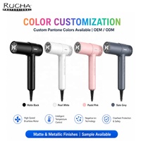 RUCHA Sèche-cheveux ionique professionnel 2000 W, moteur BLDC, haute vitesse, pour salon, voyage et usage domestique