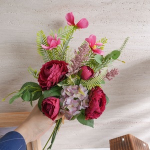 Ramo de Rosas Artificiales Carrying Dreams, Tela Plástica Tejida, Decoración para el Hogar, Accesorios para Bodas CF01328C - Product Image 2