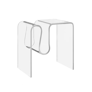 Acrylique Transparent De Luxe Café Acrylique Irrégulière Petite Table D'extrémité En Plexiglas Tv Table De Service Salon Tables D'appoint - Product Image 2