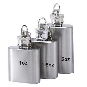 قارورة جيب صغيرة متعددة الوظائف من الفولاذ المقاوم للصدأ سعة 1 أونصة مع سلسلة مفاتيح - Product Image 6