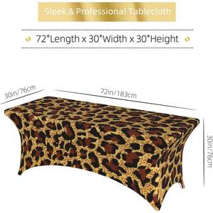 Impresión personalizada a pedido estampado leopardo guepardo cubierta de mesa elástica mantel elástico resistente a las manchas para decoración del hogar MOQ 1 - Product Image 3