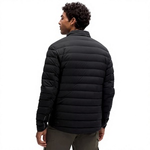 Chaqueta de Invierno para Hombre, Negra, con Cuello Alto, Ecológica, de Forro Polar, con Cierre de Cremallera, Estilo Casual, Corte Ajustado, de Algodón - Product Image 2