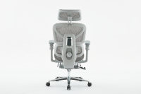 Chaise de bureau exécutive ergonomique en plastique pliable moderne avec accoudoirs 3D, appui-tête réglable, glissement et inclinaison