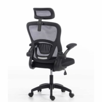 Chaise de bureau ergonomique moderne pour la maison, accoudoirs réglables, pivotante, inclinable, roulettes silencieuses en nylon, dossier en maille noire, garantie 2 ans, pour école et chambre