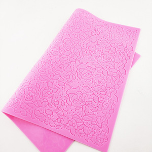 Fondant Trang Trí Khuôn DIY Silicone Dấu Ấn Mat <span class=keywords><strong>Gum</strong></span> <span class=keywords><strong>Paste</strong></span> Rose Flower Báo Chí Khuôn Bánh Embosser Silicone Ren Mat - Product Image 3