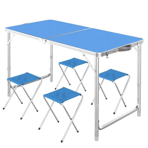 Thiết Kế Mới Chất Lượng Cao Nhôm Ngoài Trời Gấp Trọng Lượng Nhẹ Xách Tay Có Thể Điều Chỉnh Chiều Cao Dã Ngoại Cắm Trại Bảng Và Ghế Đặt - Product Image 6