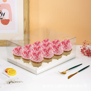 Transparant Plastic <span class=keywords><strong>2</strong></span> 4 6 9 12 Tellen Dessertverpakking Display Geschenkopslag Bakkerij Cupcake Doos Met Deksel - Product Image 4