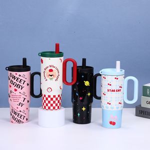 C322 Nuova <span class=keywords><strong>Tazza</strong></span> Termica di <span class=keywords><strong>Grande</strong></span> Capacità 750Ml, Design Elegante, <span class=keywords><strong>Tazza</strong></span> da Caffè in Acciaio Inox per Ragazze, Bicchiere Portatile con Manico - Product Image 1