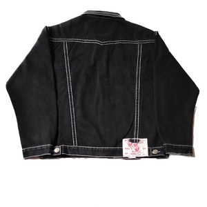 Chaqueta Vaquera Personalizada para Hombre, Talla Grande, Chaqueta Informal <span class=keywords><strong>de</strong></span> Trabajo con Hilo Grueso Blanco, Unisex - Product Image 4
